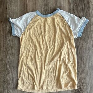 Yellow and Blue Colorblock Top